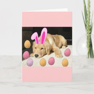 Cartão De Festividades Easter Golden Retriever Puppy