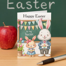 Cartão De Festividades Easter Greetings for Teacher From Kids 