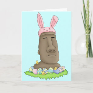 Cartão De Festividades Easter Island Bunny Parody