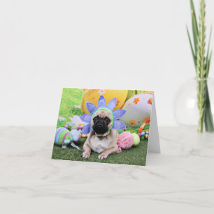 Cartão De Festividades Easter - Pug - Louie