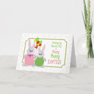 Cartão De Festividades Easter -  Secret Pal - Bunnies & Balloons