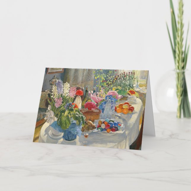 Cartão De Festividades Easter Table (Frente)