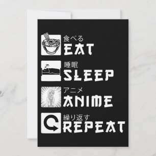 Cartão De Festividades Eat Sleep Anime Repeat Japanese Manga Lover
