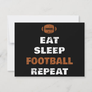 Cartão De Festividades Eat Sleep Futebol Repete Amor Futebol Vintage Gi