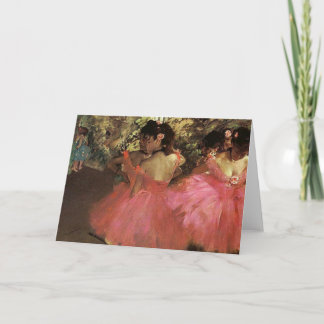 Cartão De Festividades Edgar Degas - dançarinos no rosa