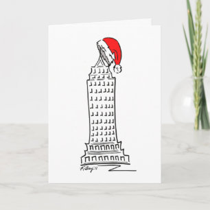 Cartão De Festividades Edifício de Papais noeis do Skyscraper NYC no Nata