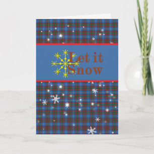 Cartão De Festividades Edinburgh Tartan Escocês Deixe Nevar