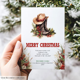 Cartão De Festividades Editable Wild West Christmas greeting card design