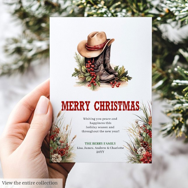 Cartão De Festividades Editable Wild West Christmas greeting card design (Editable Wild West Christmas greeting card design

)