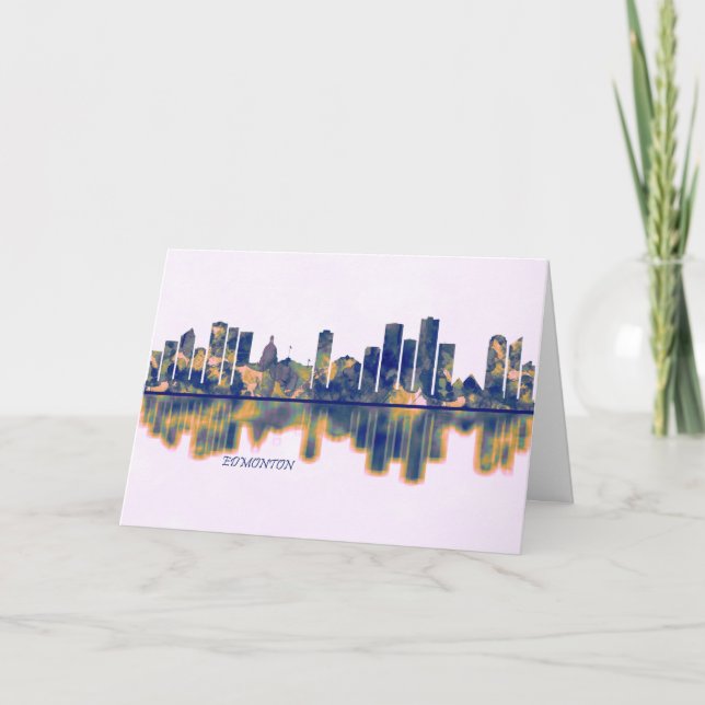 Cartão De Festividades Edmonton Skyline (Frente)