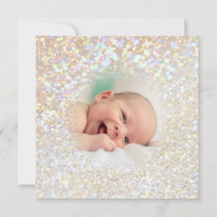 Cartão De Festividades efeito brilhante falso bokeh foto de bebê