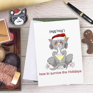 Cartão De Festividades Eggnog Cat