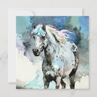 Cartão De Festividades Égua Appaloosa Travessa Aquarela