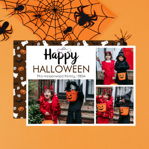 Cartão De Festividades Ei Boo Spooky Halloween Family 3 Foto