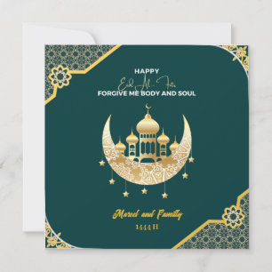 Cartão De Festividades Eid Mubarak, Celebre o Eid Alegre com Impressionan