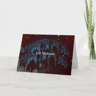 Cartão De Festividades Eid Mubarak com efeito da noite