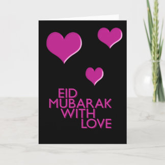 Cartão De Festividades eid Mubarak com rosa do amor