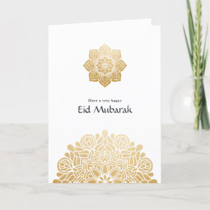 Cartão De Festividades Eid Mubarak Dourada Família Mandala Saudação