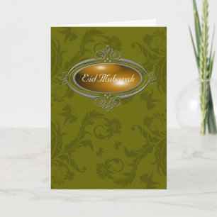 Cartão De Festividades Eid Mubarak Floral Verde