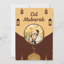Cartão De Festividades Eid Mubarak Photo Frame Mosque Skyline Art