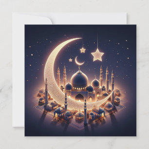 Cartão De Festividades Eid Mubarak Ramadan Saudação Personalizável