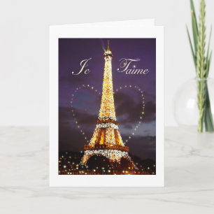 CARTÃO DE FESTIVIDADES EIFFEL TOWER PARIS I LOVE YOU VALENTINE