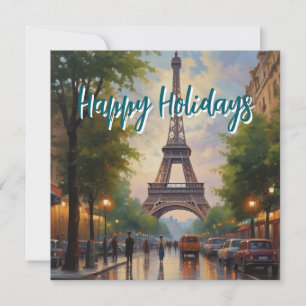 Cartão De Festividades Eiffel Tower Paris Viagem Vintage Retro Art