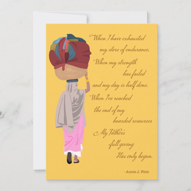 Cartão De Festividades Ele dá mais graça, carta de esperança cristã (Frente)