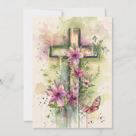 Cartão De Festividades Ele É Risen Cross Greeting Card, Felz pascoa