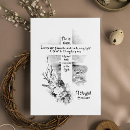 Cartão De Festividades Ele É Risen Vintage Páscoa Cristã