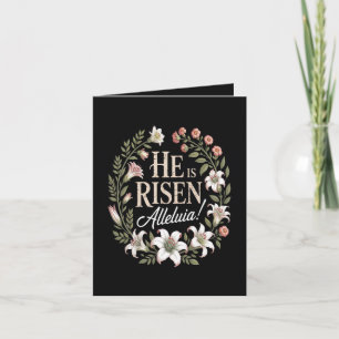 Cartão De Festividades Ele Ressuscitou Alleluia Floral Páscoa Cristã