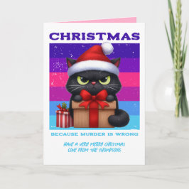 Cartão De Festividades Electric Snowstorm Funny Cat Retro Christmas Photo