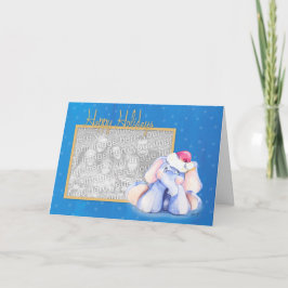 Cartão De Festividades Elefante bebê com Santa Hat