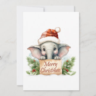 Cartão De Festividades Elefante Feliz Natal