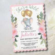 Elefante-Rosa Selvagem Primeiro Aniversário