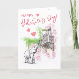 Cartão De Festividades Elefantes Românticos, Dia de os namorados Romeu e 