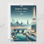 Cartão De Festividades Elegância de inverno parisiense<br><div class="desc">Entra numa terra maravilhosa de inverno parisiense com o nosso cartão de Natal "Elegância de inverno Parisiense". Esta bela carta captura o romance e o encanto de Paris durante a estação festiva. Desde as luzes cintilantes ao longo do Sena até a majestosa Torre Eiffel brilhando com alegria de férias, cada...</div>