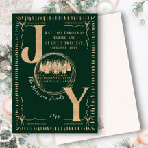 Elegância Festiva Atemporal “JOY” Verde e Dourada
