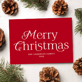Cartão De Festividades Elegância Festiva Vermelho Feliz Natal Sem Foto