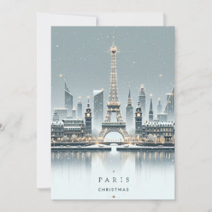Cartão De Festividades Elegância Invernal Parisiense - Natal na Cidade
