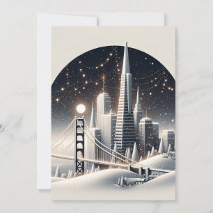 Cartão De Festividades Elegância Minimalista de São Francisco - Inverno C
