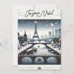 Cartão De Festividades Elegância Parisiense de inverno, Cidade das Luzes<br><div class="desc">Entra numa terra maravilhosa de inverno parisiense com o nosso cartão de Natal "Elegância de inverno Parisiense". Esta bela carta captura o romance e o encanto de Paris durante a estação festiva. Desde as luzes cintilantes ao longo do Sena até a majestosa Torre Eiffel brilhando com alegria de férias, cada...</div>