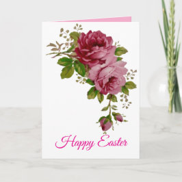 Cartão De Festividades Elegância Rosa Vintage