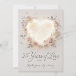 Cartão De Festividades Elegant 25th Wedding Anniversary Card