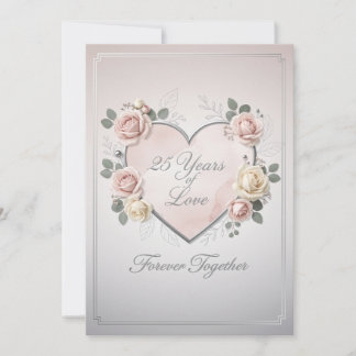 Cartão De Festividades Elegant 25th Wedding Anniversary Card - romantic 