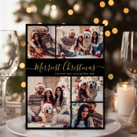 Elegant 5 Photo Collage Merriest Christmas