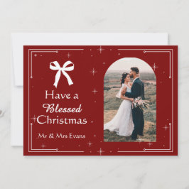 Cartão De Festividades Elegant Blessed Christmas Photo Card 