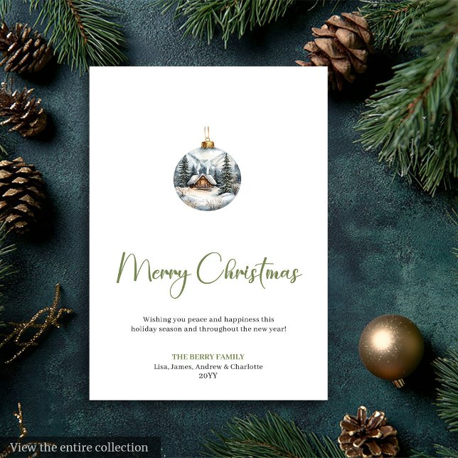 Cartão De Festividades Elegant Boho Earthy Neutral Christmas Greeting (Elegant Boho Earthy Neutral Christmas Greeting Holiday Card)