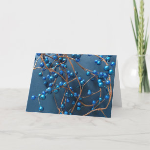 Cartão De Festividades Elegant Bright Blue Christmas Winter Berries