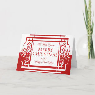 Cartão De Festividades Elegant Bright Red Holiday Good Cheer